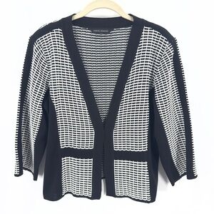 Ming Wang Jacket Womens Large Petite Dressy Stretch Cardigan Office Career